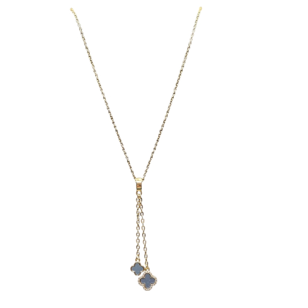Stainless Steel Gold Overlay Y-Shaped Lariat Design Necklace 18"-20" NWT